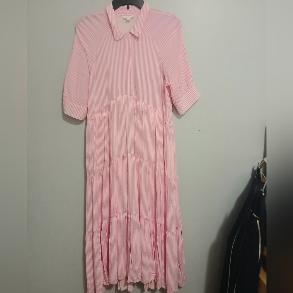 a loves a Classic Pink Tiered Maxi Dress